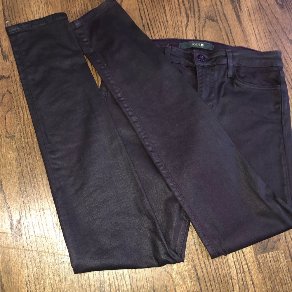 Joe’s purple coated skinny jeans
